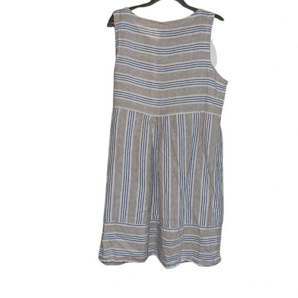 J. Jill Pure Linen Sleeveless Striped Dress Size Large - Picture 8 of 8